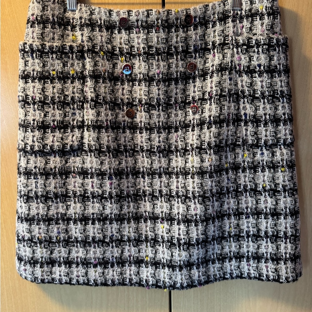Pure Collection Black and White Tweed Mini Skirt